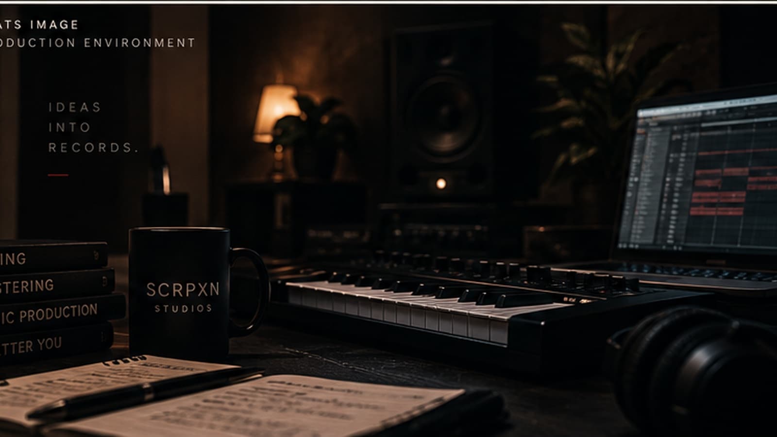 Studio production workflow with a keyboard and DAW workstation